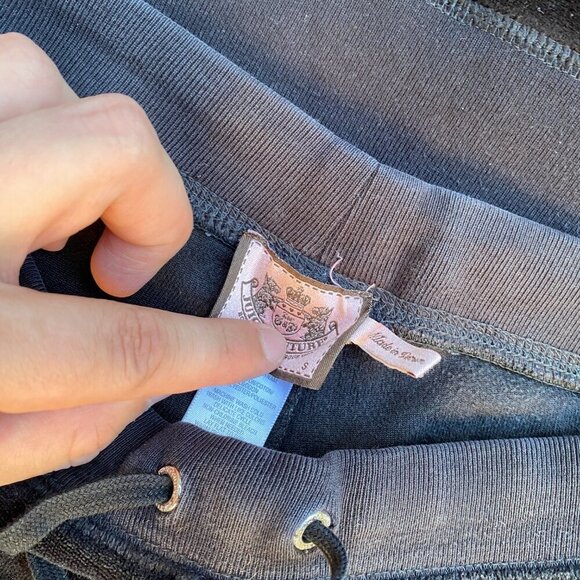 Vintage Y2K Juicy Couture Velour Tracksuit Black Bedazzled - Picture 11 of 12